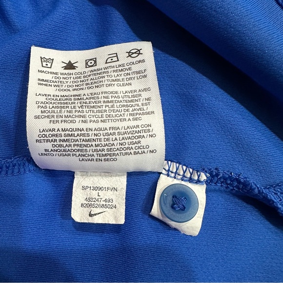 Nike Dri Fit Men’s Blue Polo Shirt Size Large Athletic Golf Tennis Performance - Picture 5 of 8